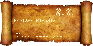 Miklósi Klaudia névjegykártya